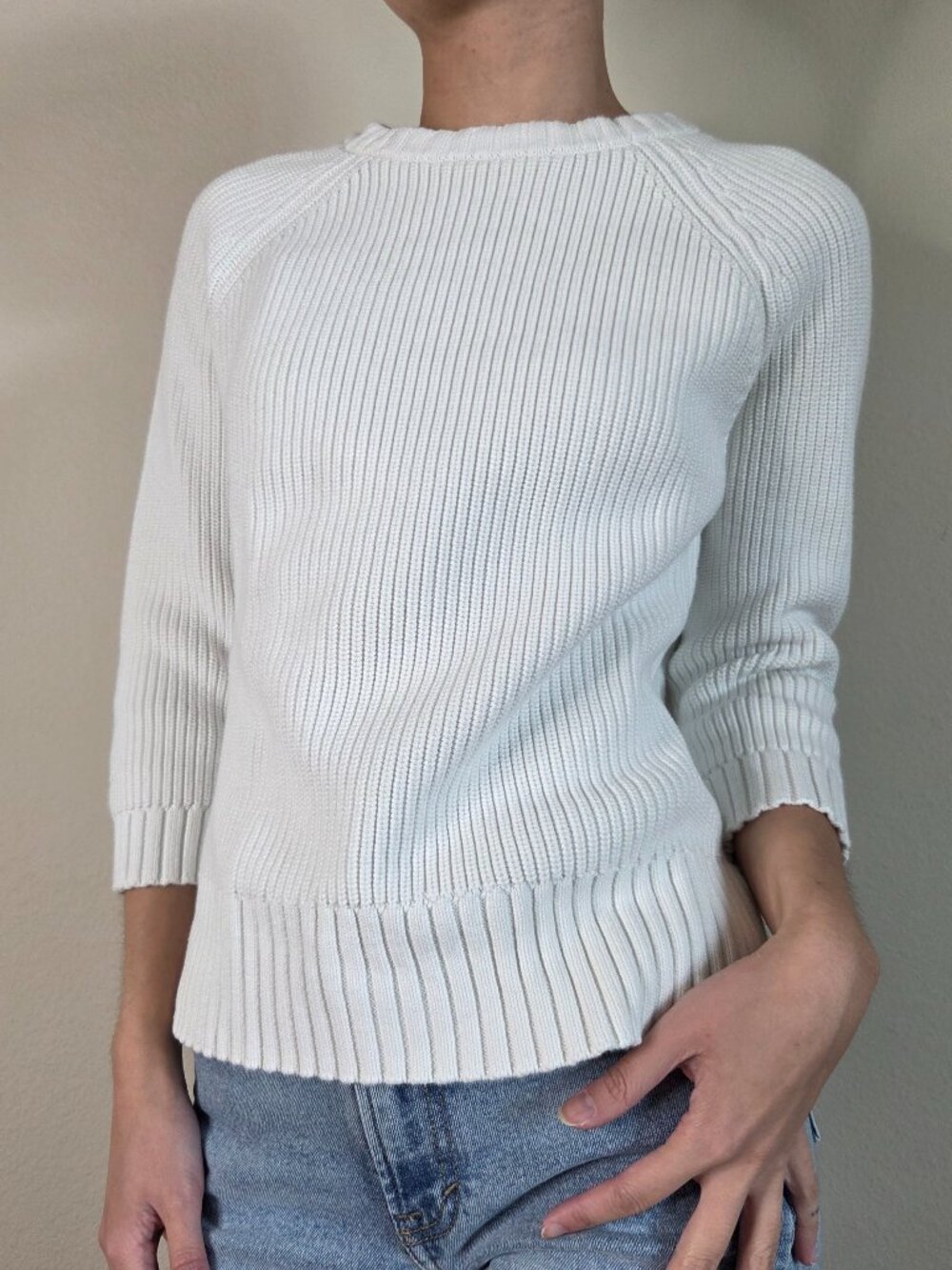 Tommy Bahama White Knit Crew Neck Sweater - Small